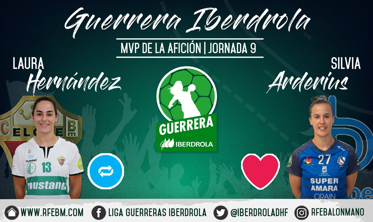 IberdrolaDHF's tweet photo. 🏆 #LigaGuerrerasIberdrola
📊 Jornada 9
#⃣ #GuerreraIberdrola 
🆚 @cbm_elche : @BalonmaBeraBera
♻️ RT: @laurahs13
❤️ Me gusta: @SilviaArderius https://t.co/bYNIphdVri