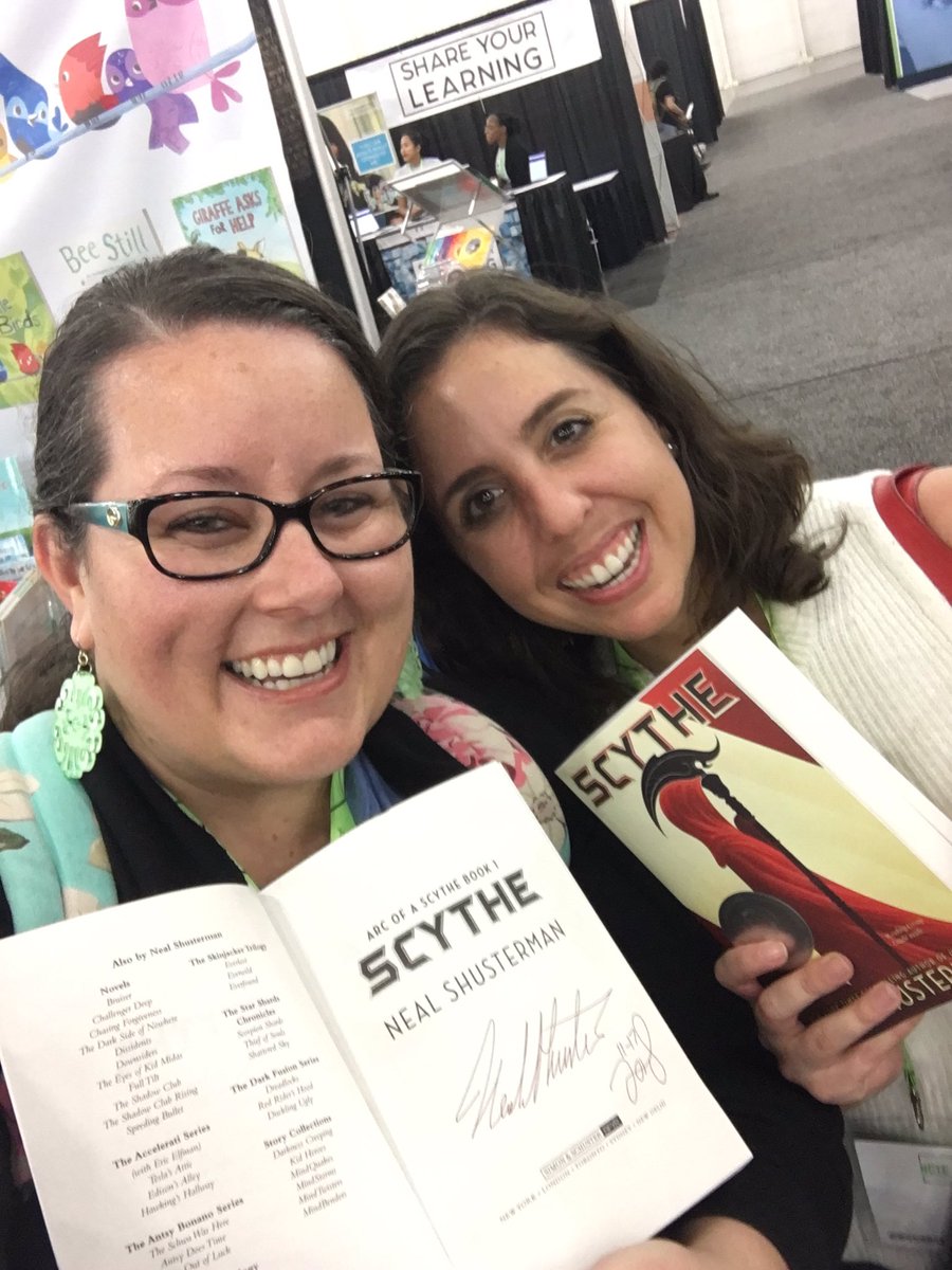 Thank you <a href="/NealShusterman/">NealShusterman</a> and <a href="/ALANorg/">ALAN</a>!!! <a href="/DonnellyNHS/">Ms. Donnelly</a> and I can’t wait to share SCYTHE with our students!
