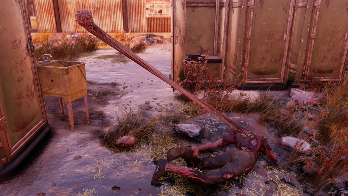 ThePhantom5's tweet photo. @Fallout this head shot glitch is so wonderful! I love this game x) https://t.co/uCMCXrxubU