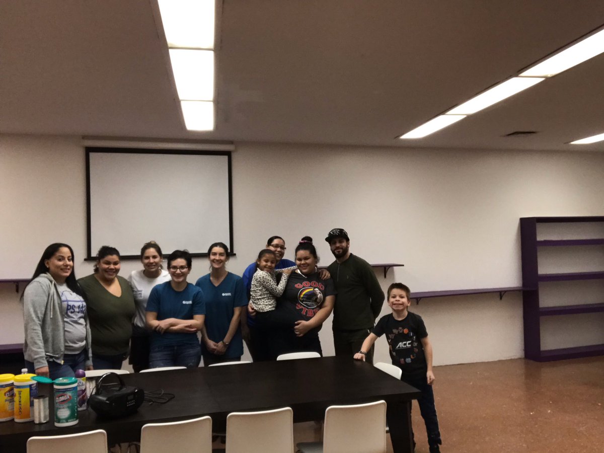 PS142M's tweet photo. School Beautification Saturday! Amazing Family Resource Room renovation with PTA and Change for Kids.  Thank you to all of those who helped with the wall painting and furniture building! #ps142m #whycfk #nycschools https://t.co/0BSBJZXJTI