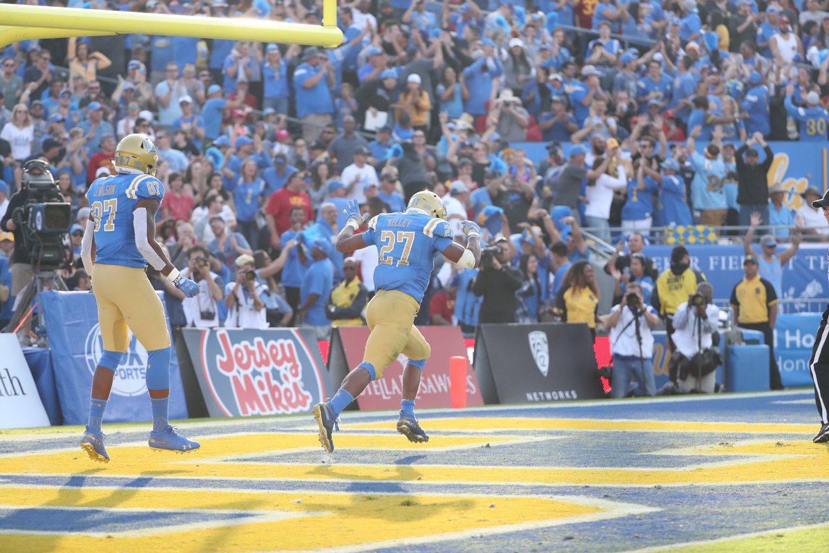 UCLAFootball's tweet photo. Joshua Kelley with the third-most rushing yards in a single game in UCLA history. 

40 carries, 289 yards, 2 TDs, 1 W. 

#GoBruins https://t.co/wNzOqehnkn