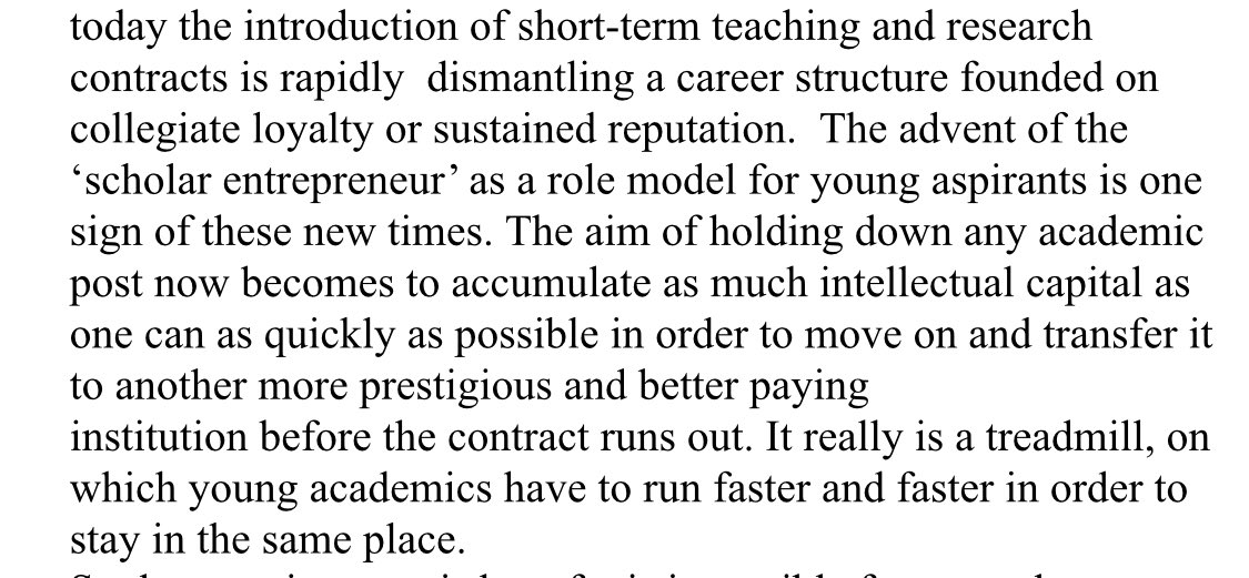 The ‘academic treadmill’ captured so well by Phil Cohen - #ECR researchers are entering the field with a set of demands and challenges so different from even when I started 8/9 years ago. 

#AcademicTwitter #phdchat #ecrchat #academiclife #precaritry #scholar #collegiate