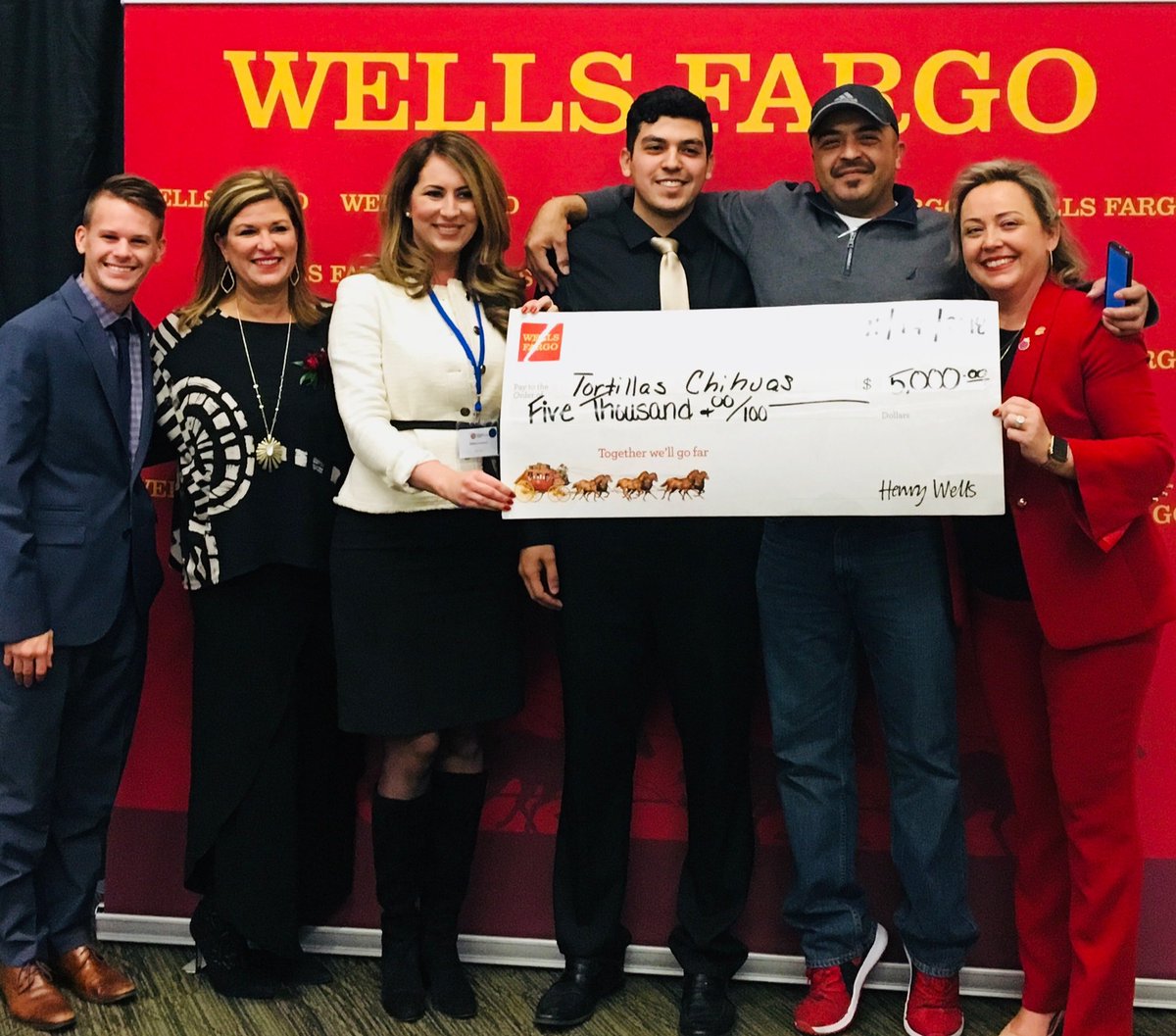 You can produce a lot of tortillas with $5,000! <a href="/WellsFargo/">Wells Fargo</a>  is proud to present this check to 20-year-old Mexican immigrant and business owner Kavir Ramos, who won a Shark Tank-style competition at today's Immigrant Entrepreneurs Summit.