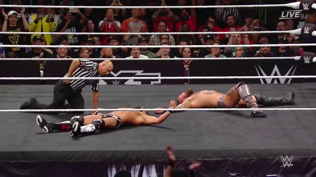 HOW MUCH MORE CAN THESE TWO GIVE?!? #ThisIsAwesome #NXTTakeOver @WWEAleister <a href="/JohnnyGargano/">Johnny Gargano</a>