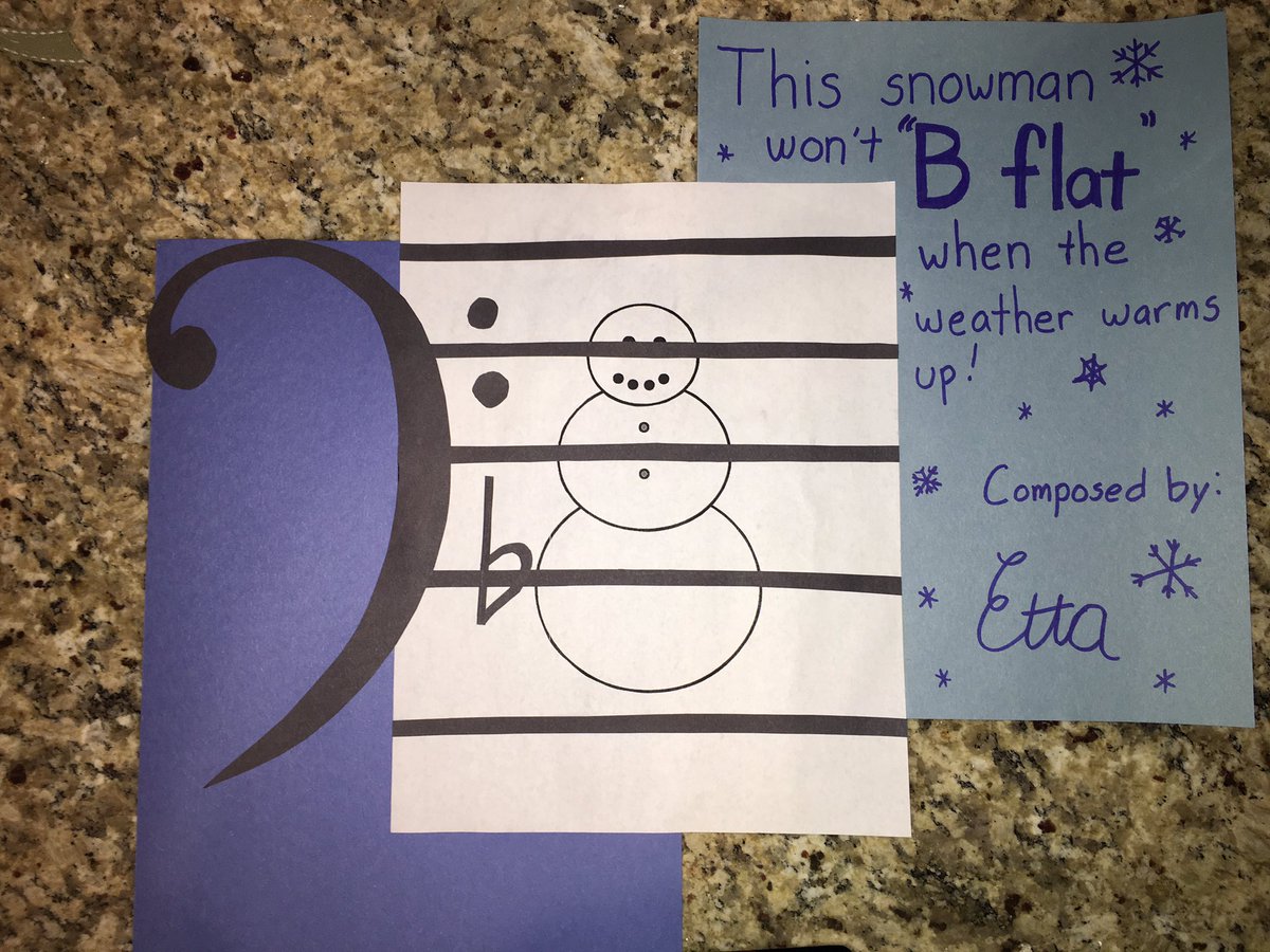 fc_choirs's tweet photo. So when your 18 month old is given the assignment to “hide the snowman so the warm weather won’t find him”, this is what music teacher dads do. #APMusicTheory #yeahmykidmadeit #happysnowman #triad #Bbmajor https://t.co/tHGxQYq0va