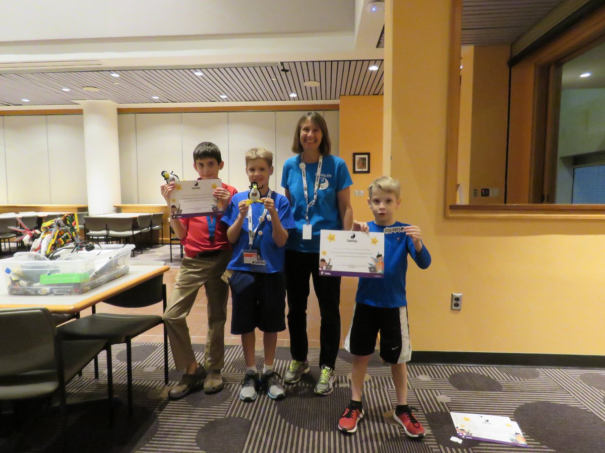 RuthWillenborg's tweet photo. Two more pictures from CoderDojo RTPs @coolestprojects.  Thanks @Foustberrypi and @CoderDojo for your support!  Wish I'd taken a picture of all our winners (including the girls!)  - but I forgot in all the good chaos! @sp_zala @linsun_unc @shikhasthoughts https://t.co/bfn0LQud9g