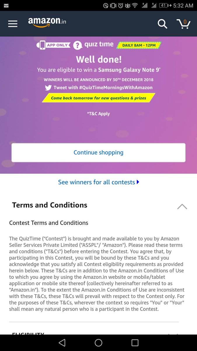 jvijeth's tweet photo. #QuizTimeMorningsWithAmazon 
#samsunggalaxynote9 https://t.co/Sr6rnFhGRT