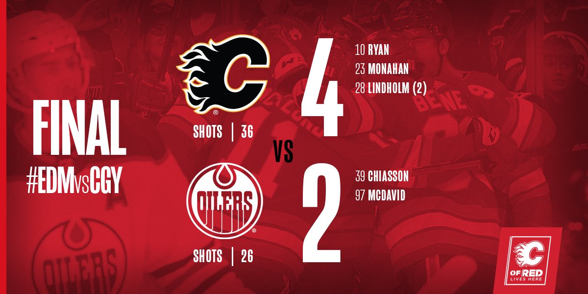 NHLFlames's tweet photo. YOU CAN PUT IT IN THE WIN COLUMN!

#EDMvsCGY https://t.co/l06dwFd6lU