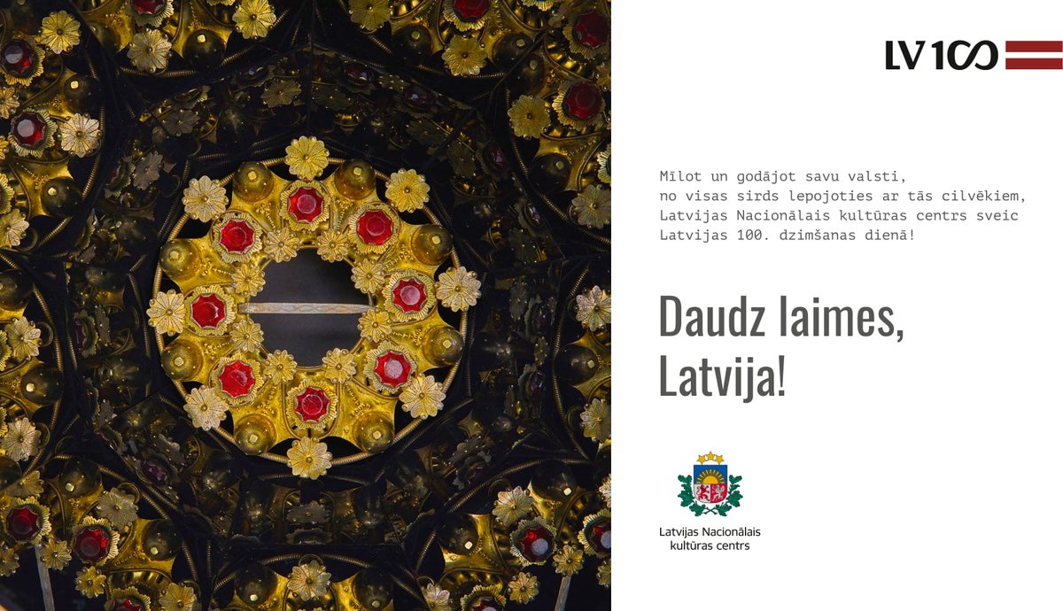 Mīlot un godājot savu valsti, no visas sirds lepojoties ar tās cilvēkiem, sveicam Latvijas 100.dzimšanasdienā!