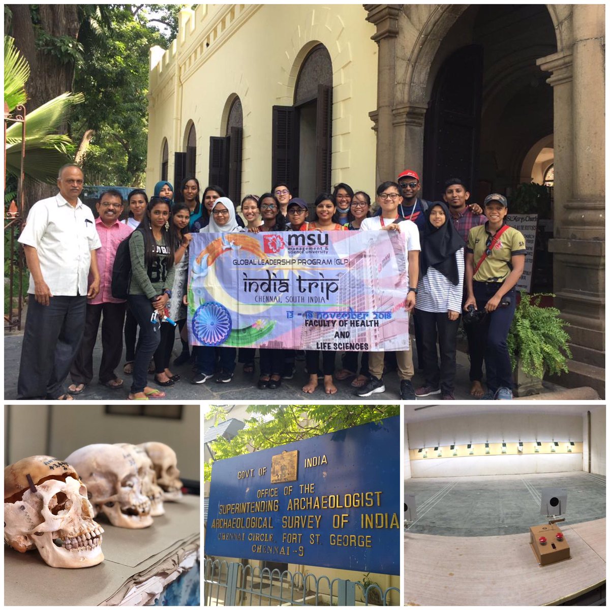 etly's tweet photo. @MSUmalaysia Forensic Sc students taking in the sights in Chennai, visiting the forensic sc dept of Tamilnadu, police academy & anthropology museum #glp #fhlsmsu @MohdShukriYajid https://t.co/1oUwQUvd7G