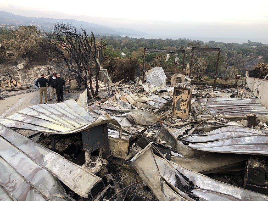 Scavino45's tweet image. Absolutely heartbreaking to see the devastation firsthand, from the California Wildfires. Have never seen anything like it in my lifetime. It puts things into perspective — My thoughts, prayers, and love are with the people of California, who are dealing with this disaster.
