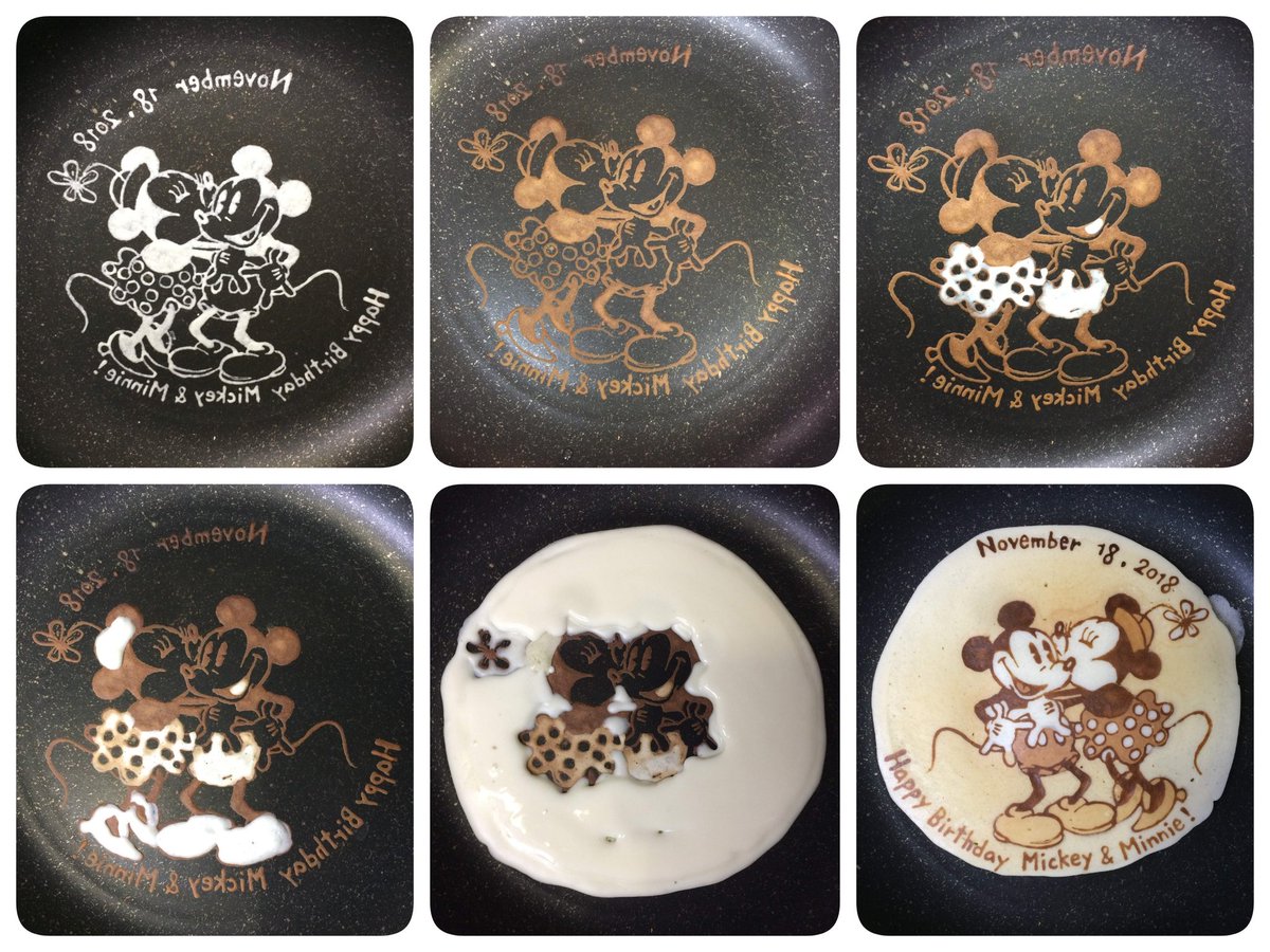 しろっち Twitter પર スーパースターのお誕生日なので 盛りつけもちょっと豪華にしました パンケーキアート Pancakeart ハッピーバースデーミッキー ハッピーバースデーミニー