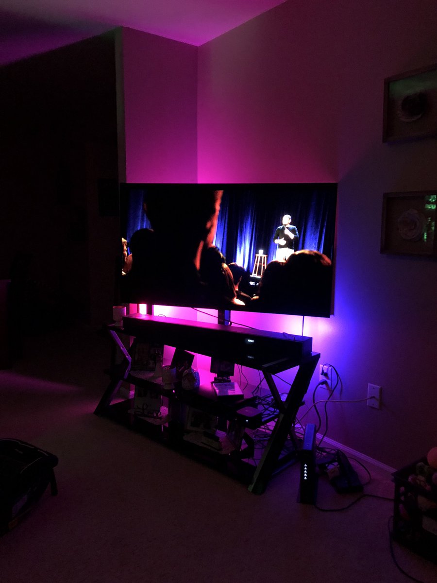 financesupermom's tweet image. Playing a game tonight. Take a shot every time you laugh while watching @BrentMorin standup. We don’t have enough liquor for this 😂😂😂 @GravityGiven also pimpin that phillips hue set up #brentmorin #LittleItalianBoyFromThe1940s #phillipshue