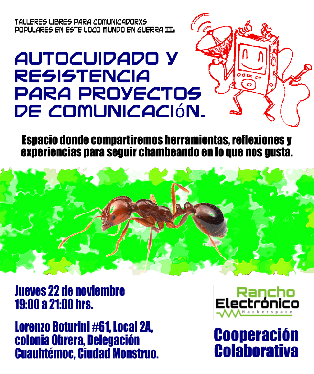 hackrancho's tweet photo. Autocuidado y resistencia para proyectos de comunicación - El camino es largo y trae de todo https://t.co/PwaklFIc22 #Ranchoelectronico #Cowfounding https://t.co/462xtAmxgC