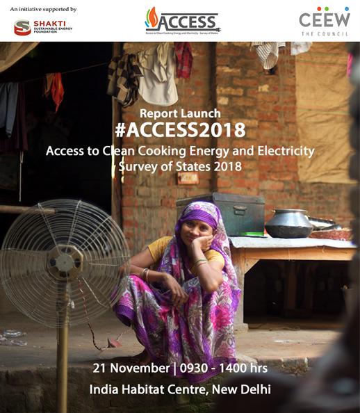 Join us <a href="/indiahabitat/">India Habitat Centre</a> for <a href="/CEEWIndia/">CEEW</a> #ACCESS2018 report launch in association with <a href="/ShaktiFdn/">Shakti</a> on 21 Nov. Revisting the 9,000+ households, we surveyed in 2015, #ACCESS2018 throws light on on-ground impact of <a href="/PMUjjwalaYojana/">PM Ujjwala Yojana</a> and <a href="/grameenvidyut/">Saubhagya</a>. Register: goo.gl/NuEqG8