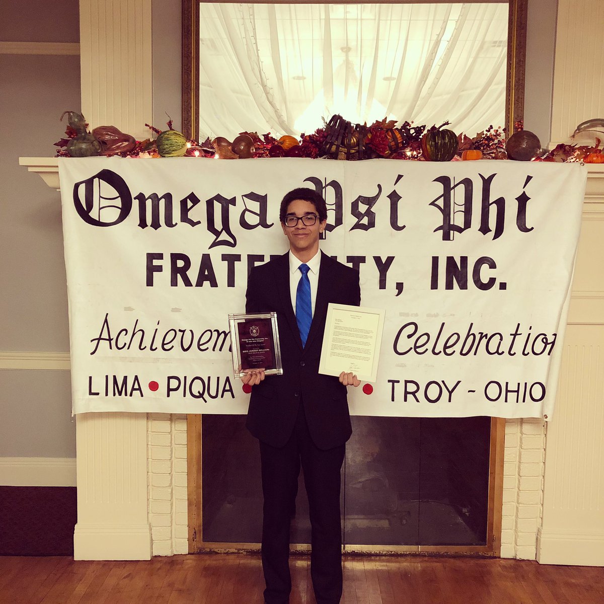 Troy_HS's tweet photo. Congrats to Rhys Williams for receiving a $1000 scholarship from the Xi Iota Iota Chapter of the Omega Psi Phi Fraternity. Outstanding!! #gotrojans #trojanfamily https://t.co/NzBfIi7rVG