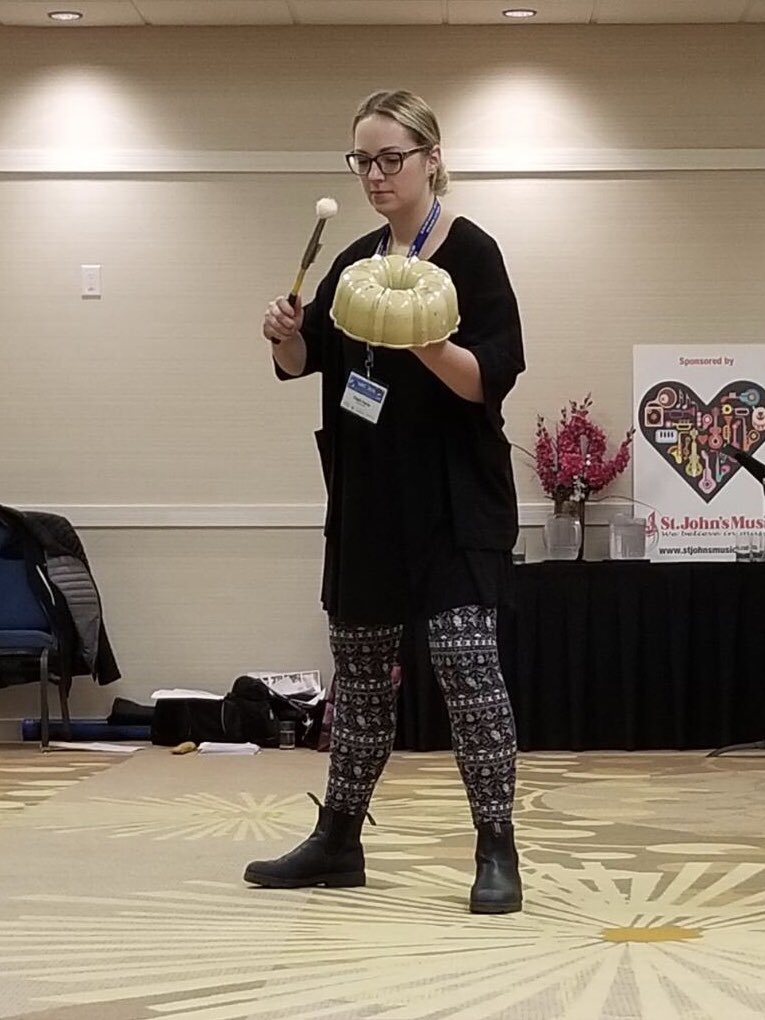 I took the job of bundt pan player very seriously today. We fell in love with this sound <a href="/judah_lauder/">Chris Judah-Lauder</a> ! <a href="/SMC_Conference/">SK Music Conference</a>
