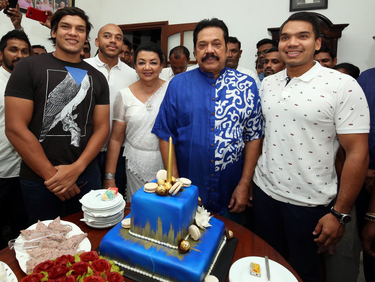 RajapaksaNamal's tweet photo. A very Happy Birthday to my Father @PresRajapaksa. https://t.co/jItHKEqWOG