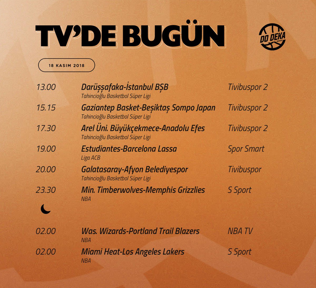 Do Deka On Twitter 18 Kasim 2018 Tv De Bugun