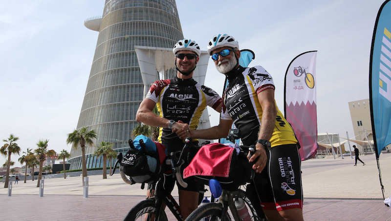 MarhabaQatar's tweet photo. #AbdullaAlHammadi and #PierreDaniel concluded their #CyclingAroundQatar ride in @aspirezone, after a 511-km trip that took them exactly three days and three hours to finish
@kataraqatar
@Qatarcf
@Qatarcyclists11
More details on #Marhaba
https://t.co/YRw5Zvwql9 https://t.co/DelkulQZt6