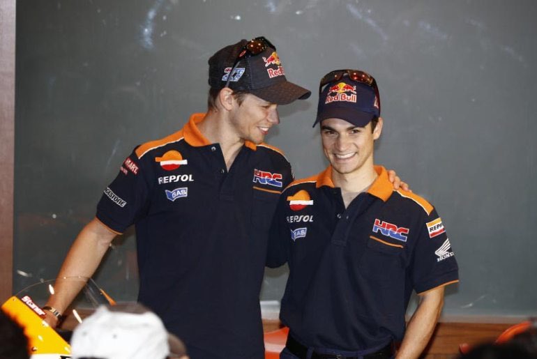 Official_CS27's tweet photo. Today we see @26_DaniPedrosa line up on the grid for the last time. was always amazing to watch him effortlessly produce lap times, His style and grace on a bike is one of a kind and riding a GP bike at his size was astounding, trust me it’s not easy! Will miss you on track mate! https://t.co/4yMZdULSor