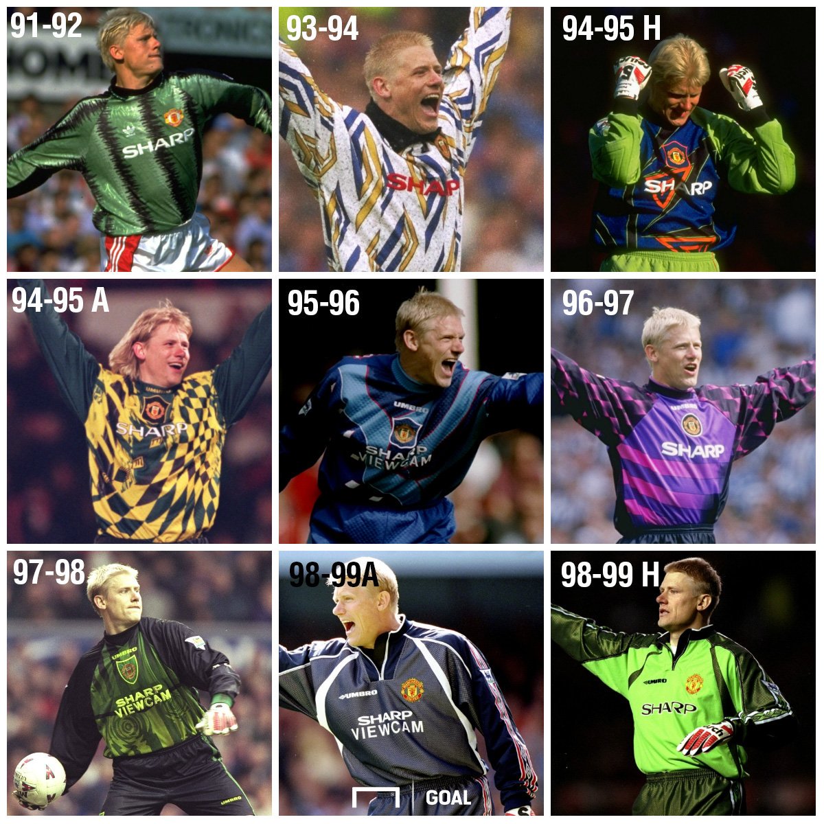 Happy Birthday Peter Schmeichel! What was his best Man Utd goalkeeper jersey? 