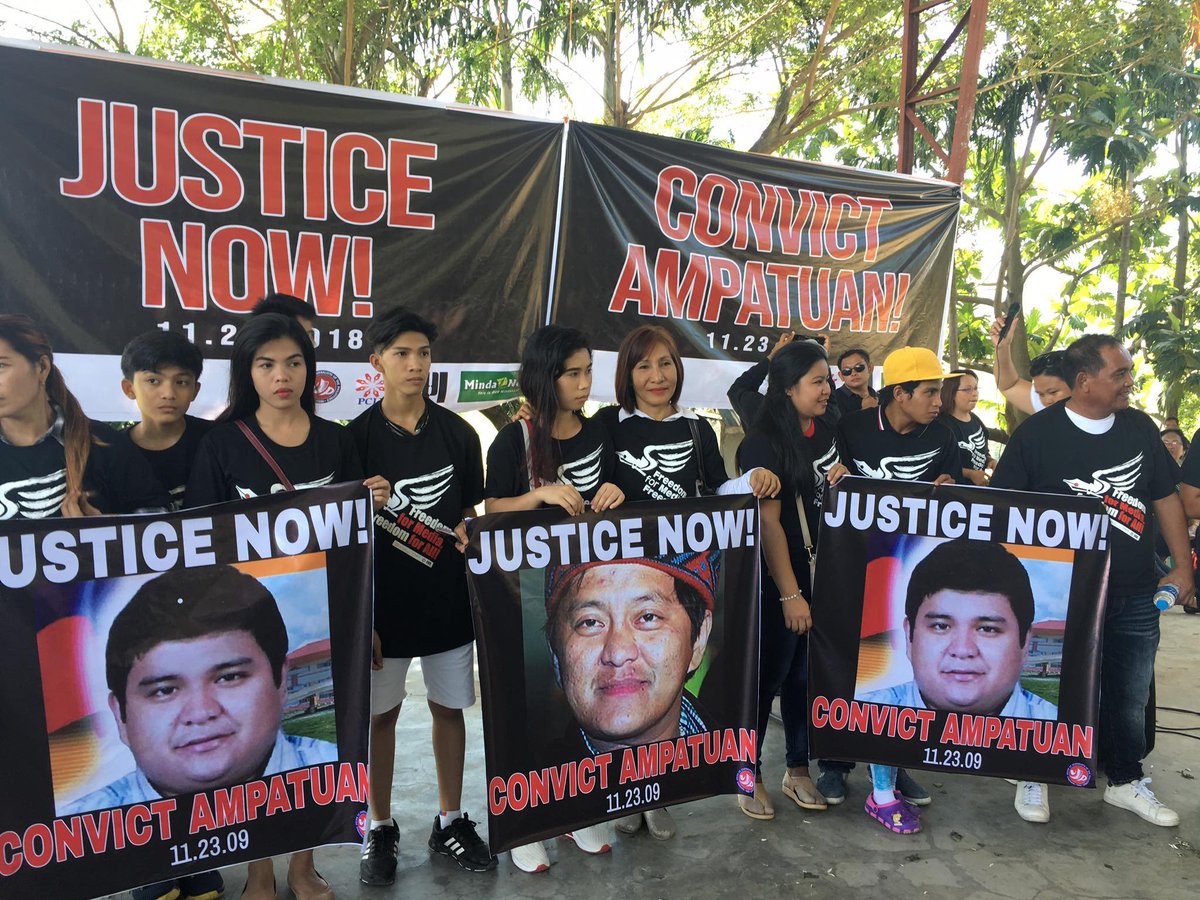 breakaway_media's tweet photo. November 18, 2018

Families, friends, and journalists commemorate the ninth anniversary of the Ampatuan Massacre which occurred on November 23, 2009, here at the graveyard of the victims in Buluan, Maguindanao.

#ConvictAmpatuan #9yearsNoJustice https://t.co/2aQKLHStrv