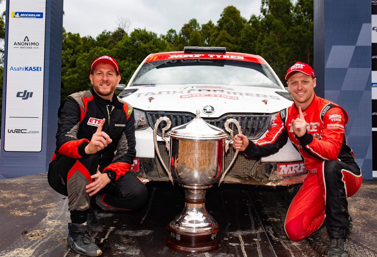 racetorque's tweet photo. 2018 CAMS Australian Rally Champions Eli Evans / Ben Searcy 🏆

2018  Kennards Hire Rally Australia Event Winners Steve Glenney / Andy Sarandis 🏆

#skoda #winningeveryweekend 
📸@RallyComAu https://t.co/NMGRfy3ZGr