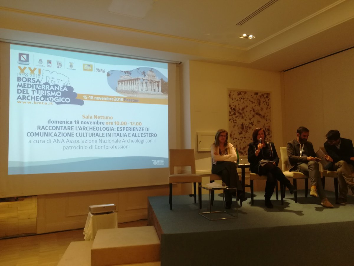 Archeologi's tweet photo. Paola Fiorillo di @Confprofessioni chiude le fila del discorso della tavola rotonda odierna, raccontando la percezione che il cittadino ha del libero professionista #ANARacconta #BMTA2018 #ArcheoPro #comunicarcheo https://t.co/6wI3f7g5cF