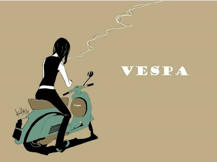 エアー鉋500d در توییتر うちのバイクを妻の描くイラストで 妻の描く絵 ベスパ Vespa 50r イラスト