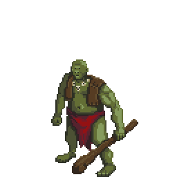PlayEvocus's tweet photo. Another #evocus side by side from @jon_m_camacho. This one is our lovely Clumsy Ogre. Lots of great #pixelart is coming in on our #indiegame. Can't wait to show you all what we have in store. #progressivegamejam #pgj5 https://t.co/gBFY5eb7Ju