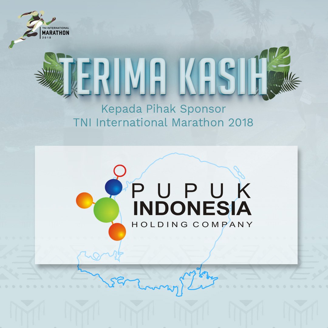 tnimarathon2018's tweet photo. TNI International Marathon 2018 mengucapkan terima kasih yang sebesar-besarnya kepada PUPUK INDONESIA selaku SUPPORTING SPONSOR atas kerja sama dan kontribusinya dalam acara #TNImarathon2018 pada Minggu, 4 November 2018, di Kuta Mandalika, Lombok.

#TheSpiritOfLombokSumbawa https://t.co/XMRrRKkWbn