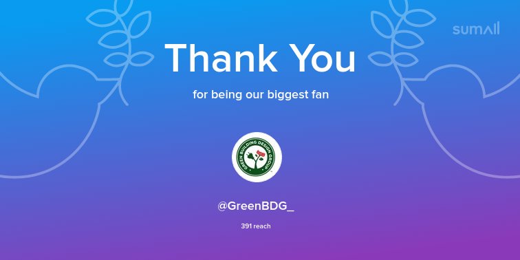 Our biggest fans this week: <a href="/GreenBDG_/">Green Building Design Group Africa</a>. Thank you! via sumall.com/thankyou?utm_s…