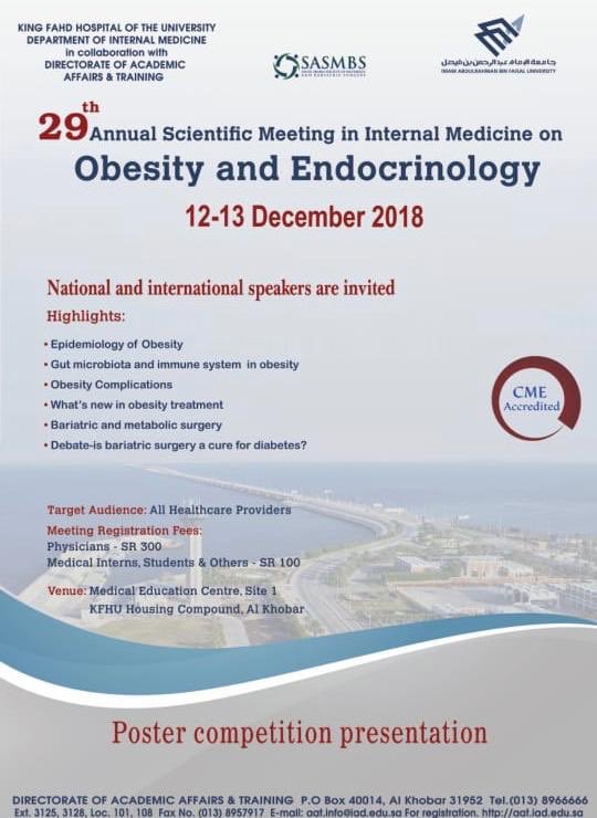 SRC_UOD's tweet photo. 29th Annual Scientific Meeting in Internal Medicine on Obesity and Endocrinology 🔍

For registration in the link below:
https://t.co/huGDm0otTG

📍 The deadline for abstract submission have been extended till 20 November 2018 https://t.co/udyIbHTK3l