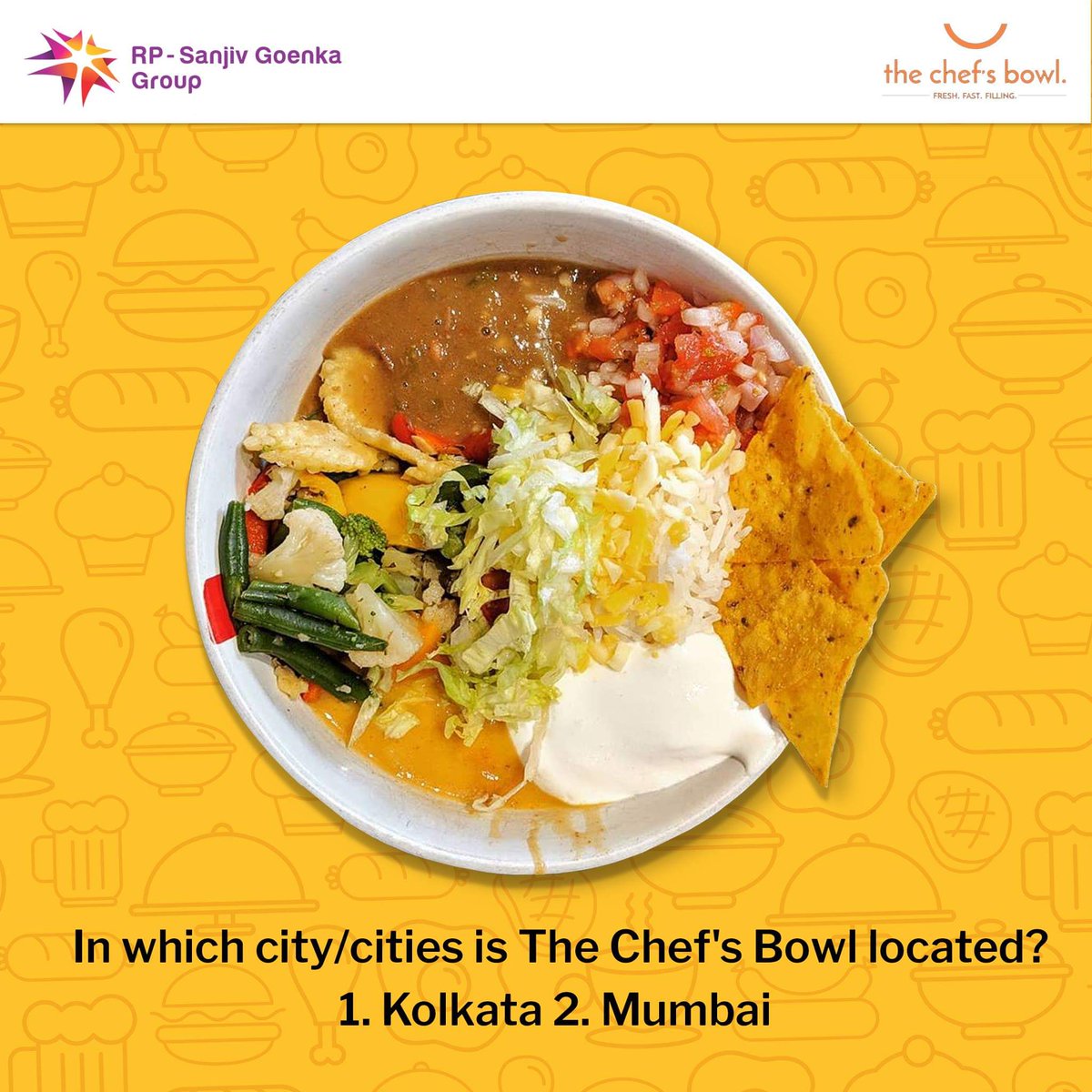 rpsggroup's tweet photo. Serving bowlful of goodness, The Chef's Bowl has its presence in how many city/cities?
.
#RPSanjivGoenka #RPSGGroup #Chefsbowl #GrowingLegacies https://t.co/IVXjgpGPxk