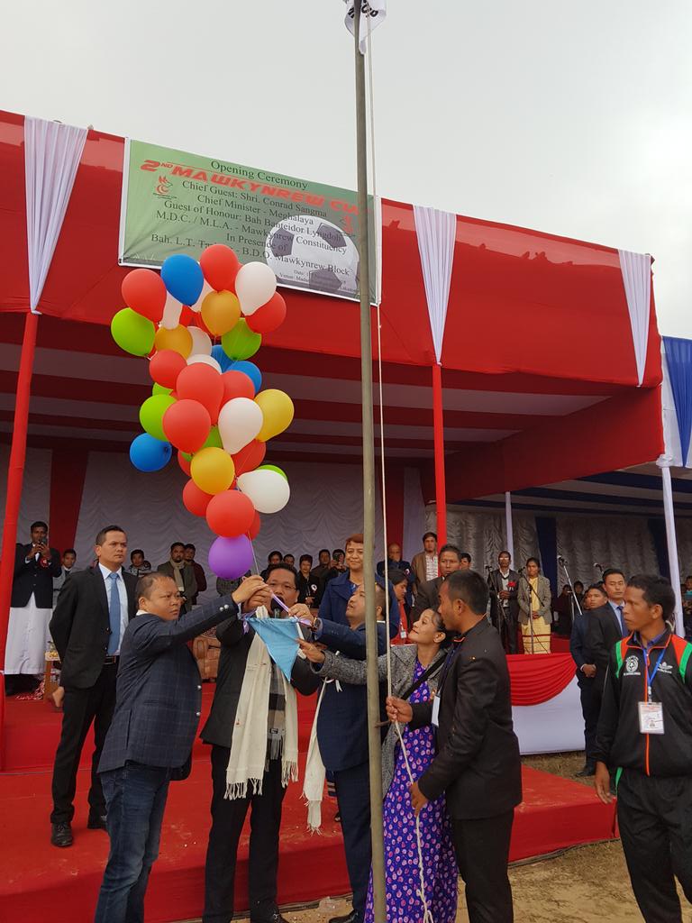 SangmaConrad's tweet photo. Attended the inaugural ceremony of #Mawkynrew Football Cup in presence of Sports Minister #Banteidor Lyngdoh and Urban Affairs #Hemletson Dohling. https://t.co/RDBYEOfzqL