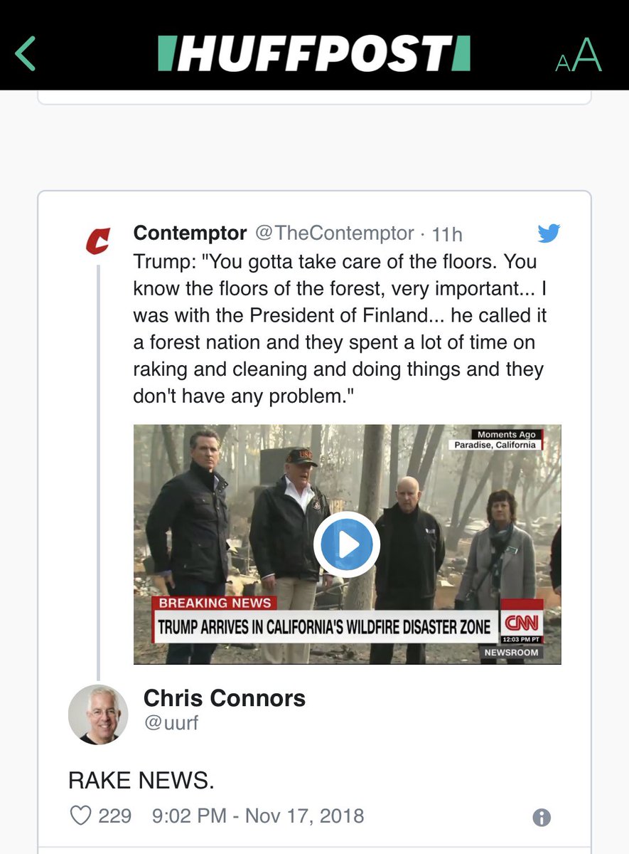 samuelhazo's tweet photo. @uurf Hey, my friend!  The Huffington Post used your tweet about President Tool’s solution to forest fires.👍 https://t.co/M5VNrILOa7