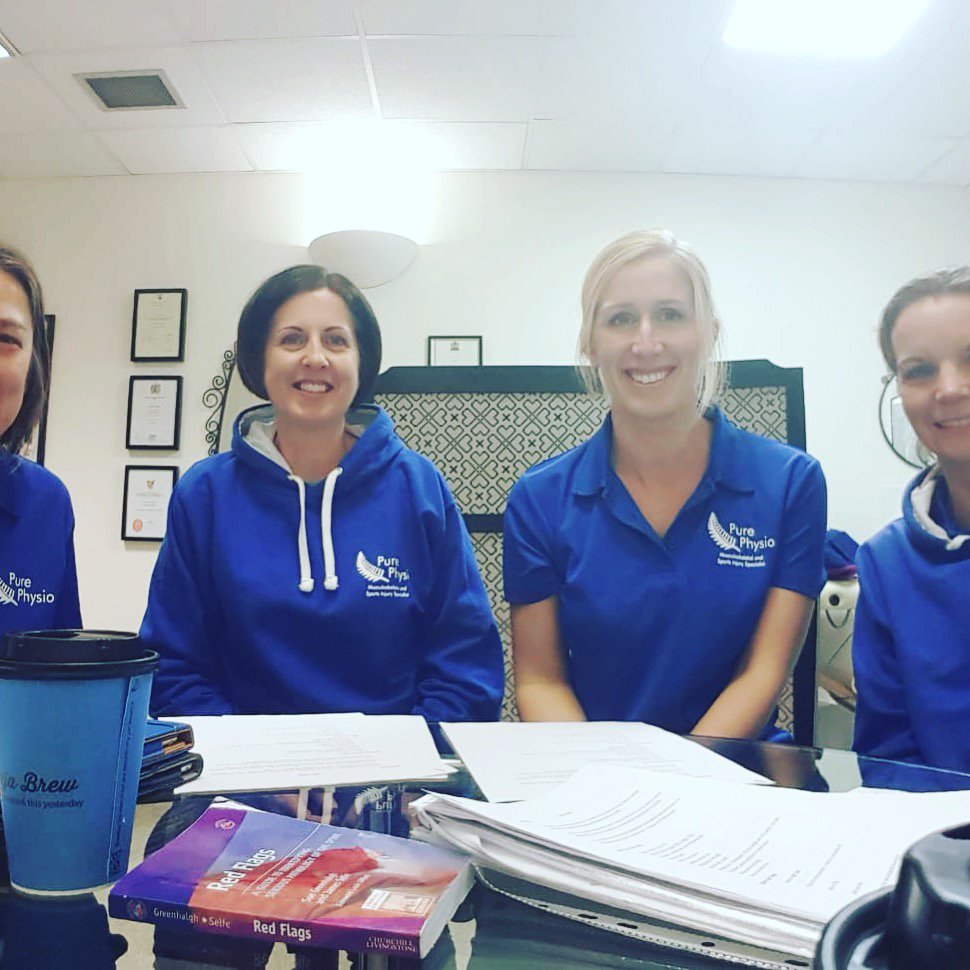 Team meeting over coffee with a little bit of CPD thrown in. How to end a Friday #teamwork #physio
