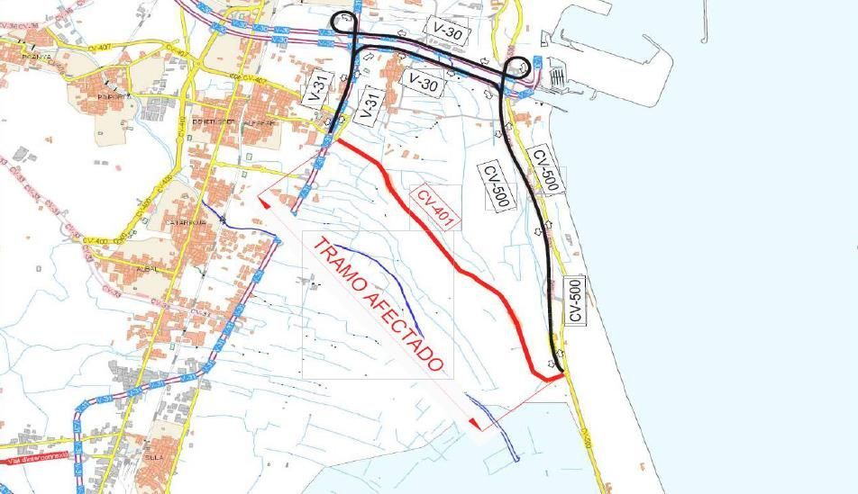 dipvalencia's tweet photo. ⚠ ATENCIÓ | La carretera CV-401, entre #Alfafar i la carretera del #Saler, patirà talls de trànsit aquest dimarts 20 de novembre, de 9 a 18 hores, per obres de reparació i conservació. Es recomana com a itinerari alternatiu la V-31, V-30 i CV-500 @dipvalencia @AytoAlfafar https://t.co/AhqZ8rmjDm