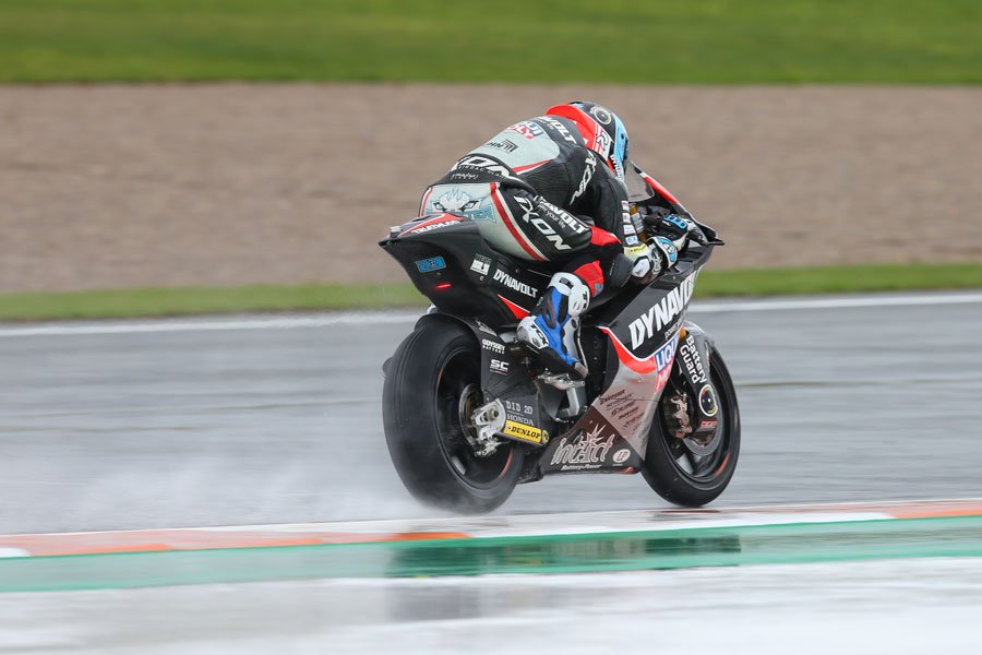 #ValenciaGP #Moto2 #WarmUp done. P11 despite a small fall. #MS23 <a href="/IntactGP/">Intact GP</a> at rainy again <a href="/CircuitValencia/">Circuit Ricardo Tormo</a>