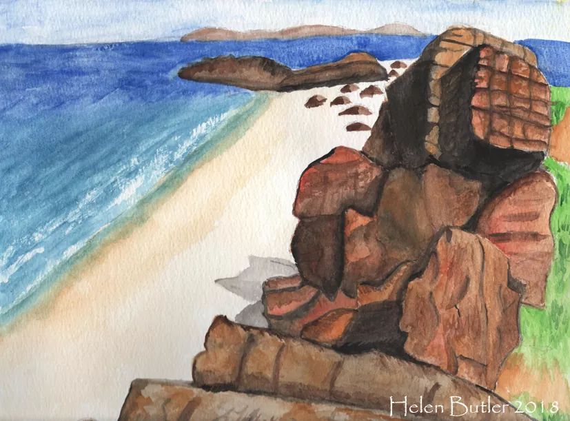 A'Chleit beach, #Kintyre #Argyll #watercolour #roadtorecovery #beatingepilepsy #nevergiveup