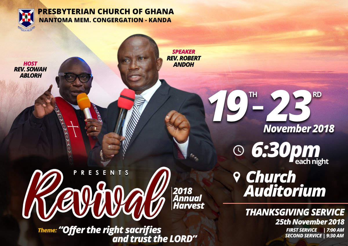 Fredric72091340's tweet photo. Don't miss this revival @Kandapresby @KDyouthchoir  @Presbyterian @peacefmonline @FootyGhana @exploregh @utvghana @MTNGhana @USEmbassyGhana @myzzjulianawhi1 @joyonlineghana @empire_ghana #ThinkBIGSunday #sundatblessing #SundayThoughts #SundayMorning #SundayFunday https://t.co/q5yhOXvYcR