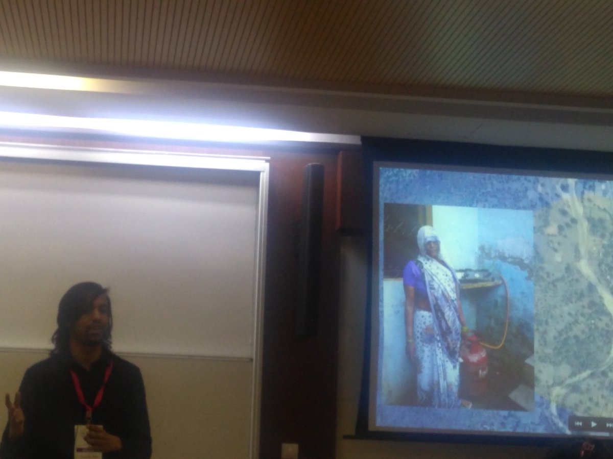 SotmAsia's tweet photo. "Cooking on a chulha is equal to smoking 400 cigarettes a day" - Rishab Jain on why LPG gas connections are crucial and why mapping LPG centres is important in raising awareness and get the rural women and folks access to nearest LPG centre. #SotMAsia18 #sotmasia18 https://t.co/AOJZVmrNfb