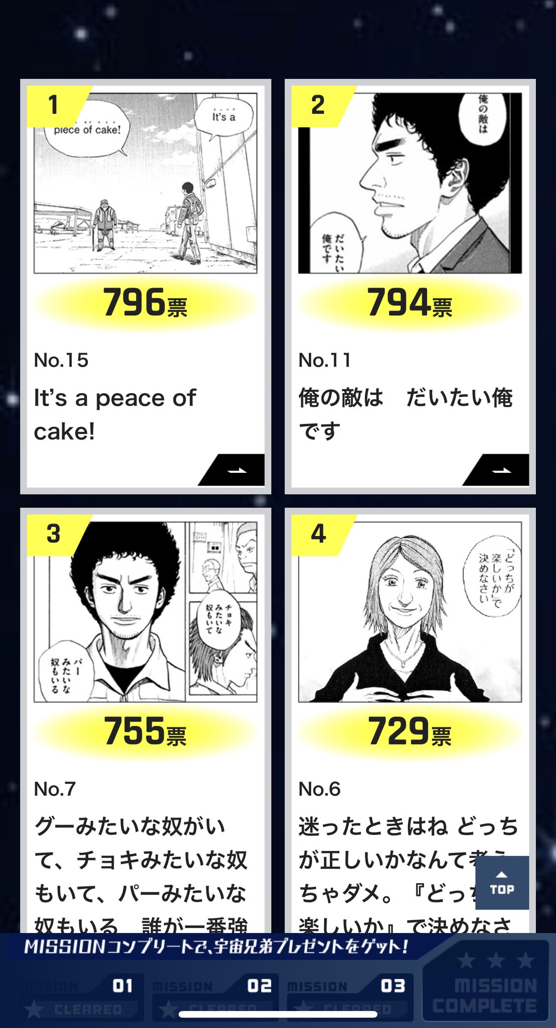 宇宙兄弟名言総選挙 Twitter Search Twitter