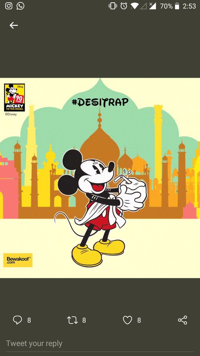 SawantSoham's tweet photo. @bewakoof Desi Mickey is cool!!!
#BewakoofXDisney #Bewakoof #DesiTrap https://t.co/8rYDQ01sEF