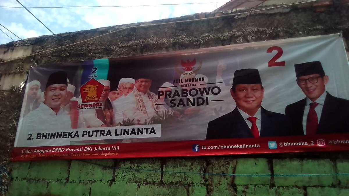 TidarJKTSelatan's tweet photo. Terus bergerak mewujudkan @adilmakmur02 @prabowo @sandiuno @Gerindra @Bhinneka_2 https://t.co/dnDyYpHvRb