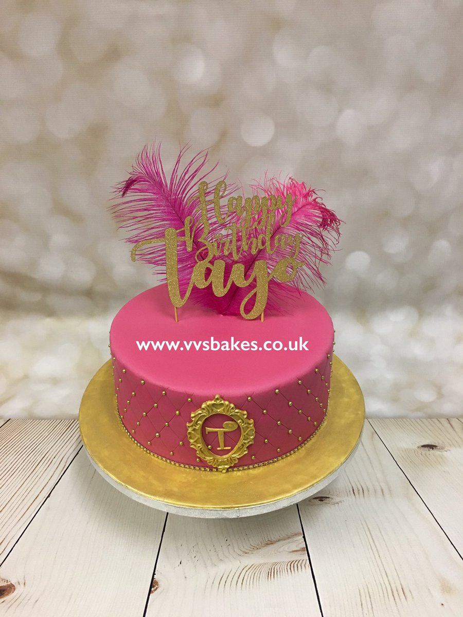 Pink & Fabulous was the Specification #vvsbakes #cake #bake #pink #gold #feathers #cakedecorating #cakeart #cakedesign #essex #essexbaker