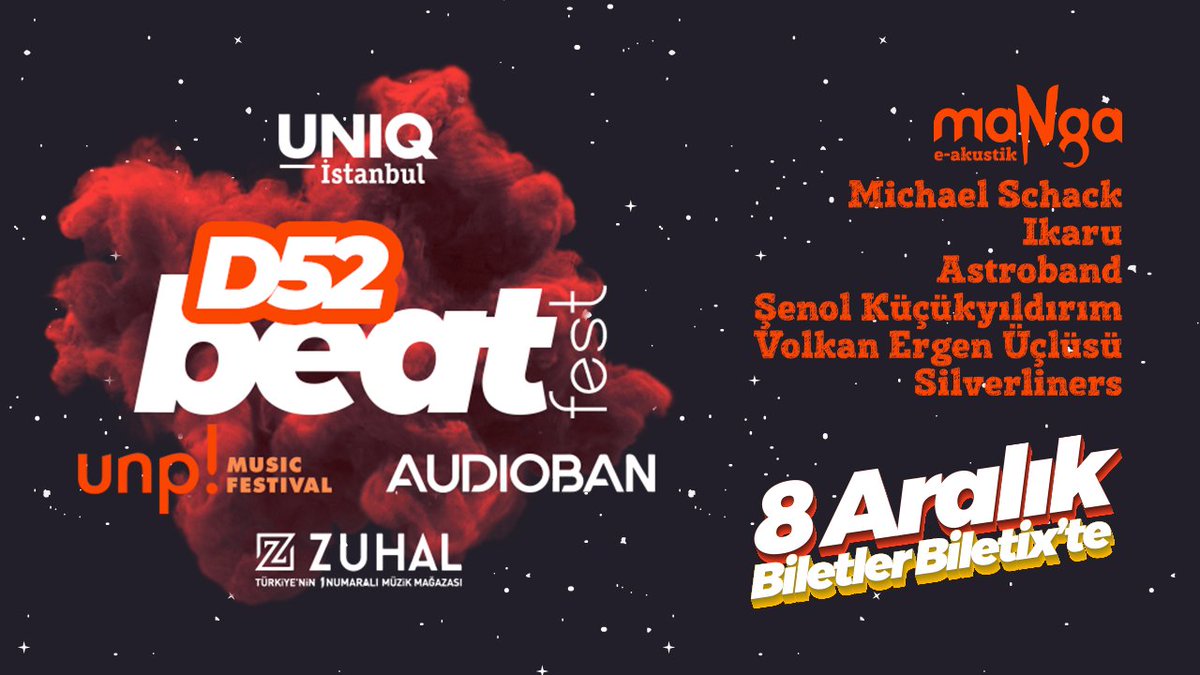 D52BeatFest's tweet photo. Teknolojinin Ritmine Hazır mısın? #maNga #michaelschack #Ikaru #VolkanErgen #AstroBand #SenolKucukyildirim #Silverliners #drum #music #festival #beat #müzik #space #davul #teknoloji #sanat #Aralik #D52 #Beat @maNgaMusic @ZuhalMuzik @audiobanmusic @Unplmusicfesti1 @michaelschack https://t.co/cCya16OTV8