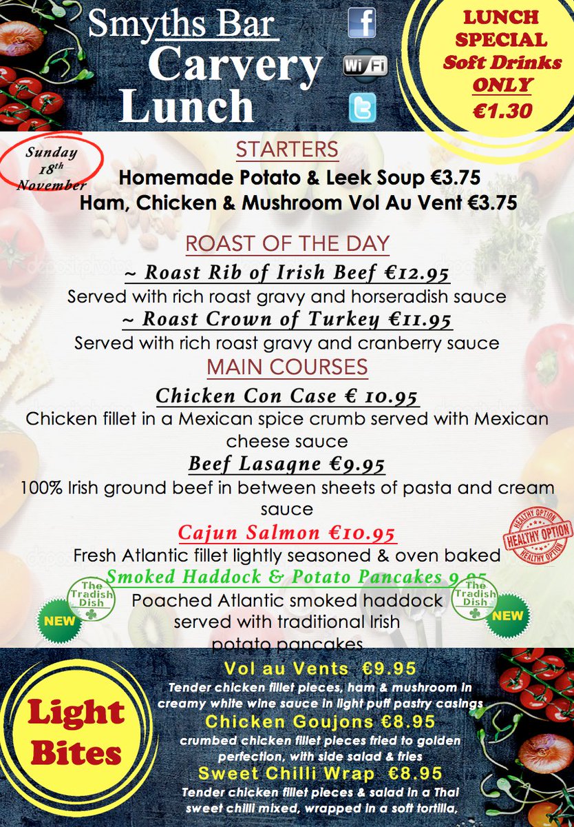 SmythsIcon's tweet photo. Sunday lunch at Smyths Bar! #carvery served from 12.30-6pm #restaurnat #Limerick https://t.co/gx9sfzUWxR