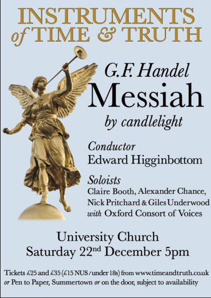 KateAlsoOlivia's tweet photo. Tickets going fast for this! Grab yours quick - will be stunning.
#HandelsMessiah #SacredMusic #EdwardHigginbottom #Christmas #Oxford
https://t.co/kFjqGVgsqU https://t.co/Wkt7F9QTp4